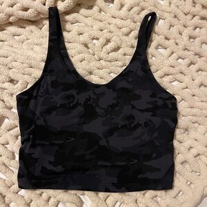 Black Camouflage longline sports bra